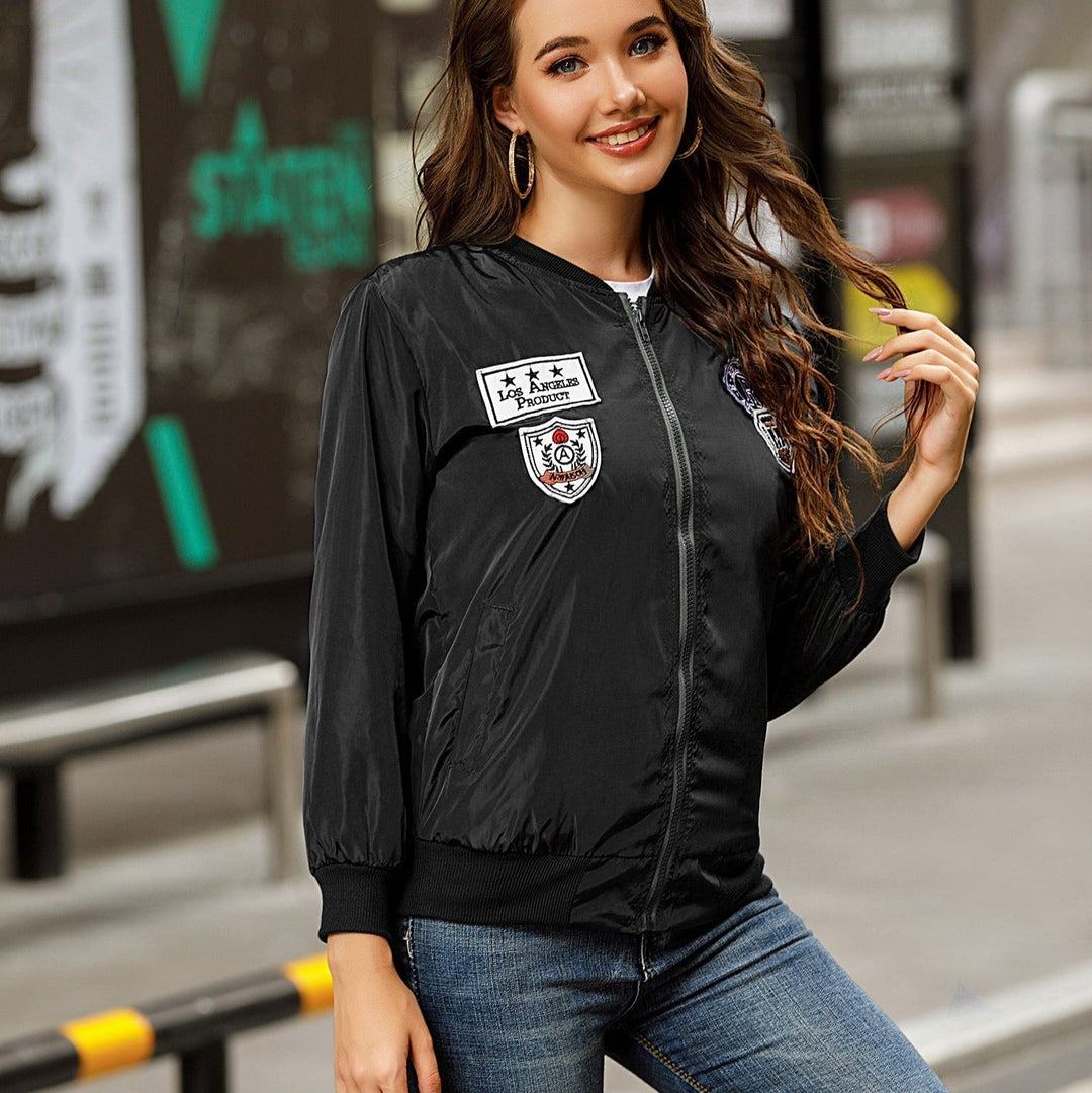 Blouson bombardier avec patchs brodés - Lexa