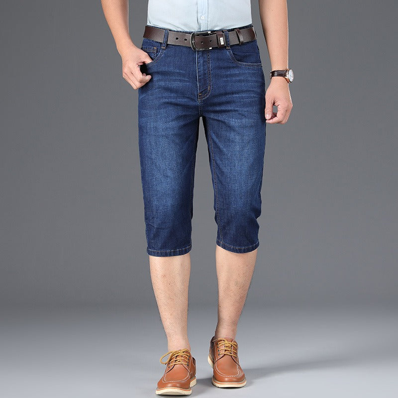 Bermuda homme en denim stretch coupe droite style décontracté - Raul