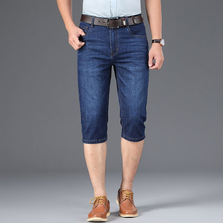 Bermuda homme en denim stretch coupe droite style décontracté - Raul