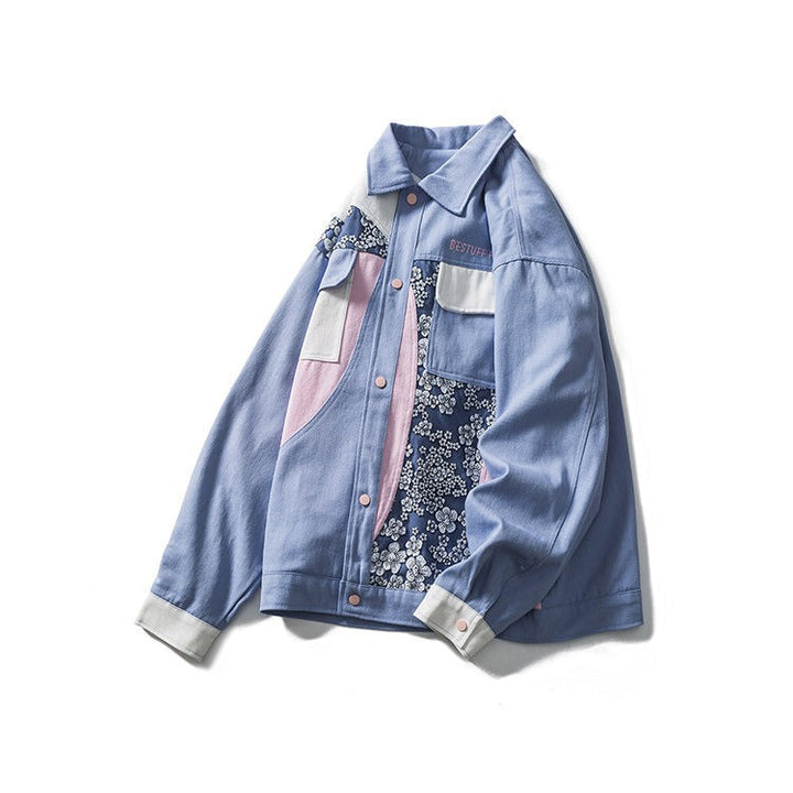 Veste en coton à imprimé floral patchwork pour hommes - Elric