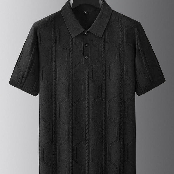 Polo homme à texture géométrique en maille structurée - Matteo