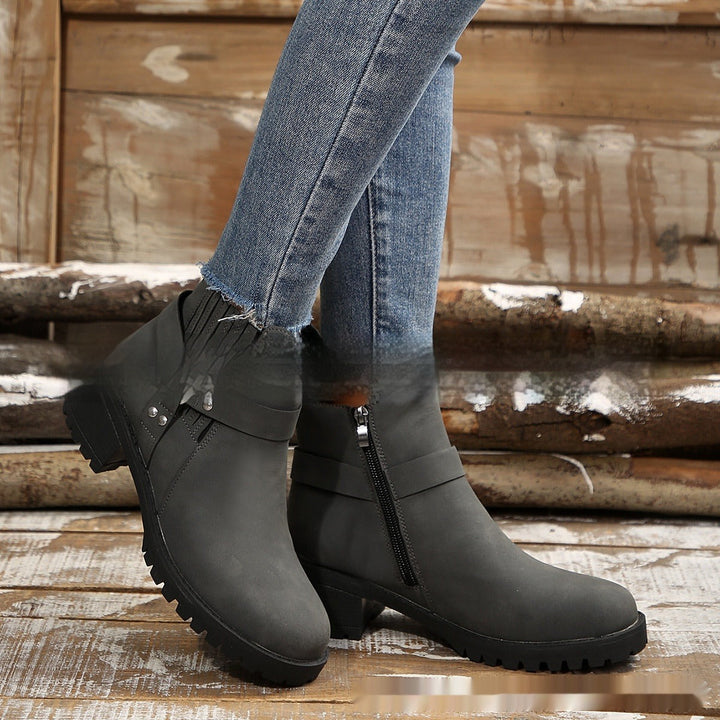 Bottines à talon moyen avec boucle pour femmes - Narella