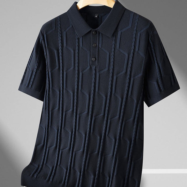 Polo homme à texture géométrique en maille structurée - Matteo