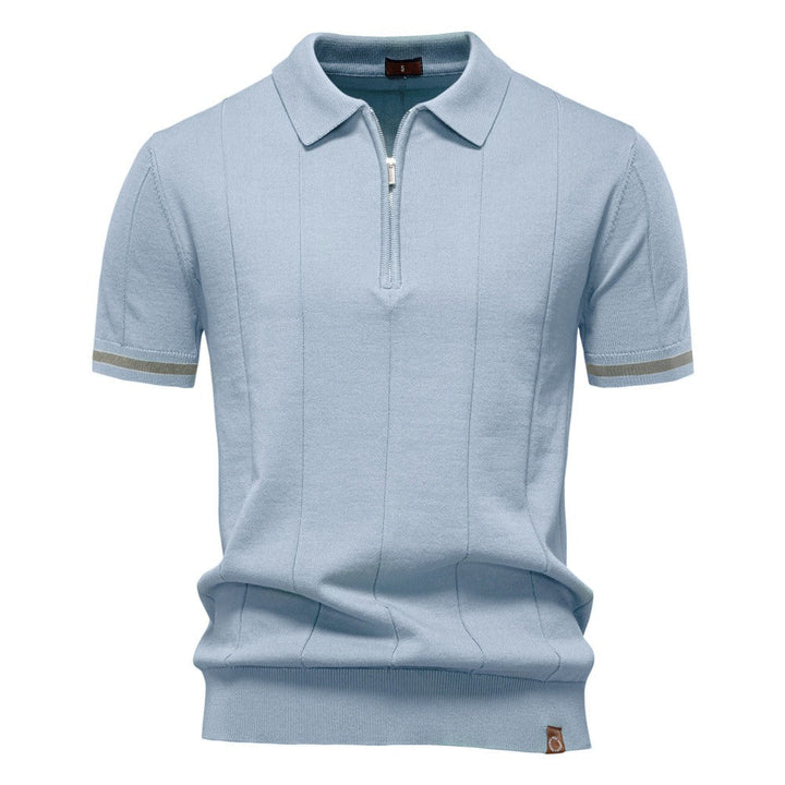 Polo classique à manches courtes en maille zippée pour hommes - Baptiste