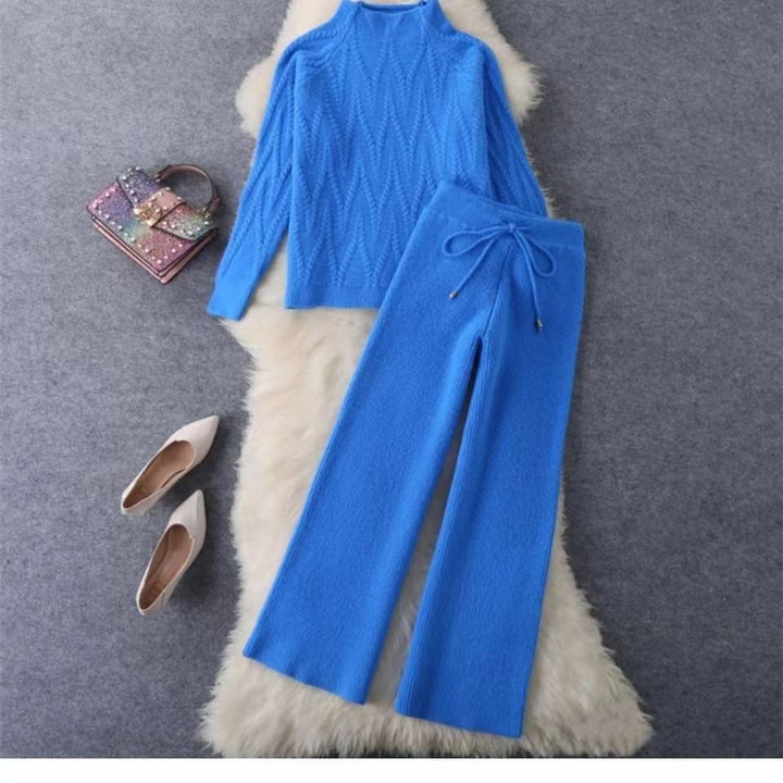 Ensemble pull tressé et pantalon large pour femme - Melis
