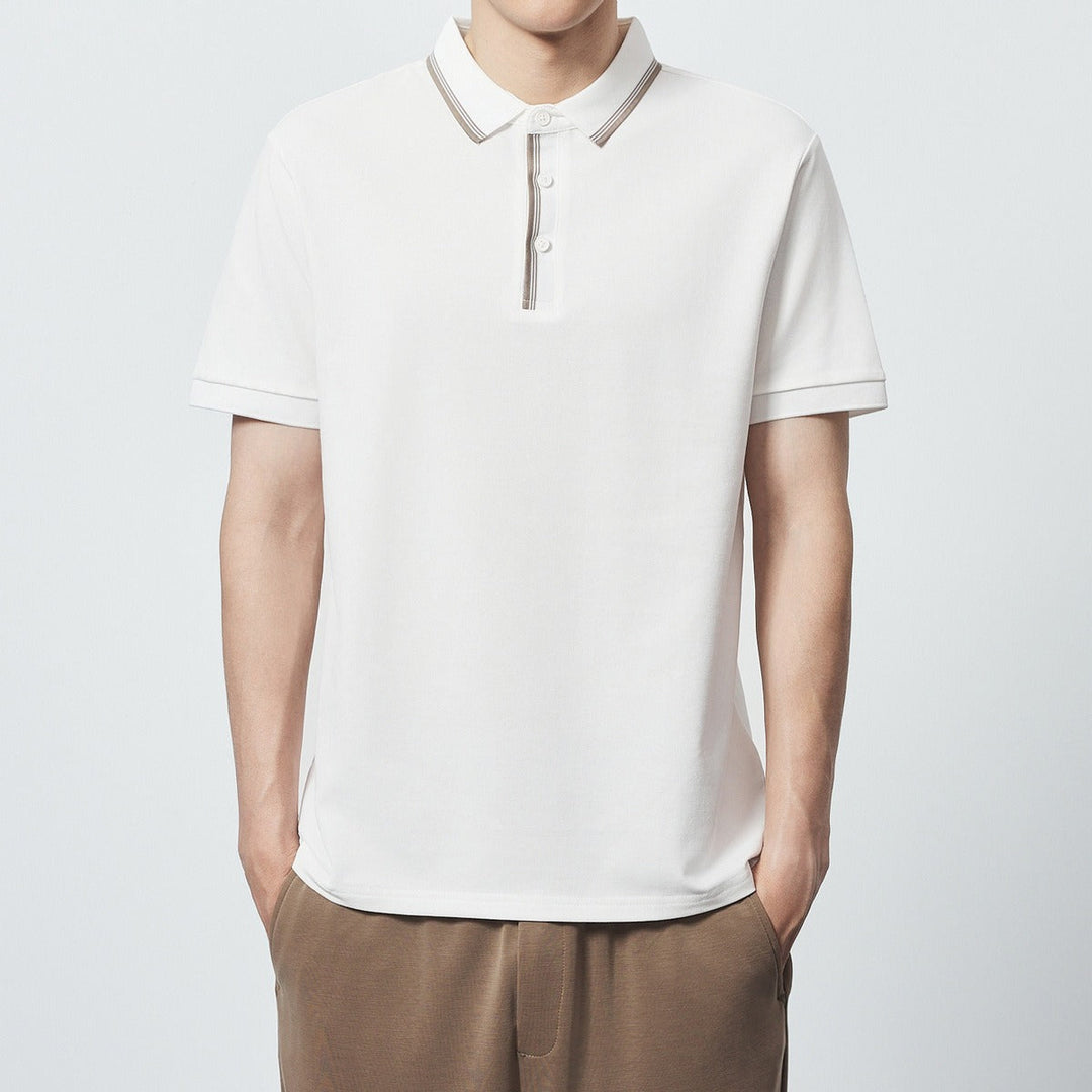 Polo hommes en coton peigné avec détails contrastés - Enzo