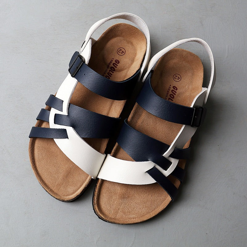 Sandales en cuir à brides croisées pour homme - Bastien