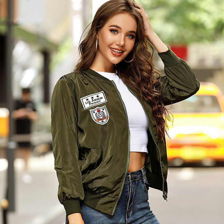Blouson bombardier avec patchs brodés - Lexa