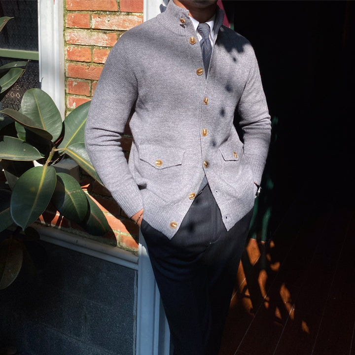 Cardigan à col roulé en maille épaisse - Moose