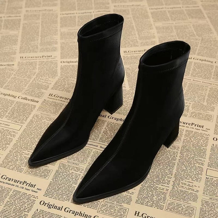 Bottines élastiques à talon large pour femmes - Maribel