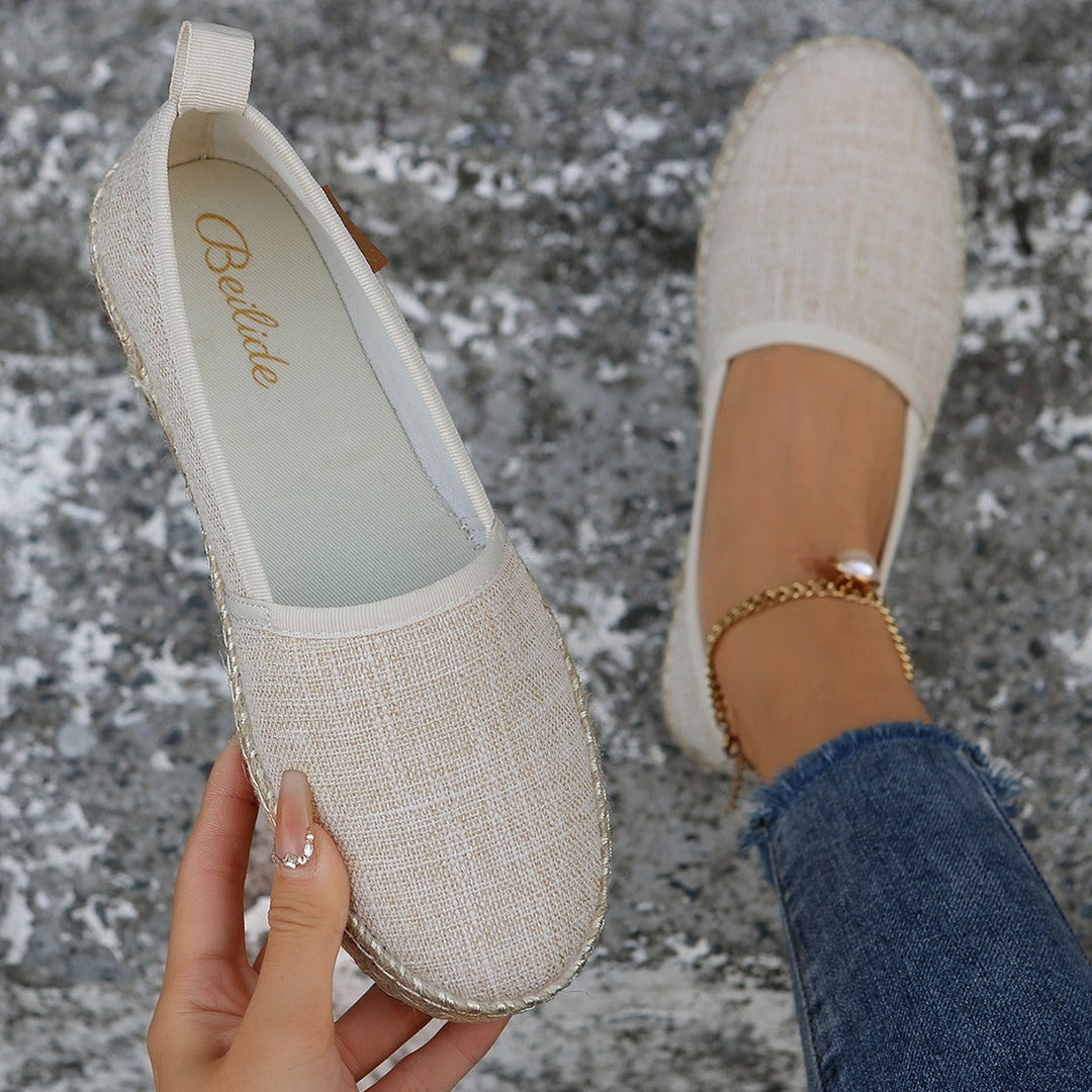 Espadrilles femme toile grise semelle jute antidérapante - Mireia