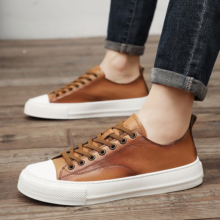Baskets homme en cuir synthétique blanc style urbain - Yago