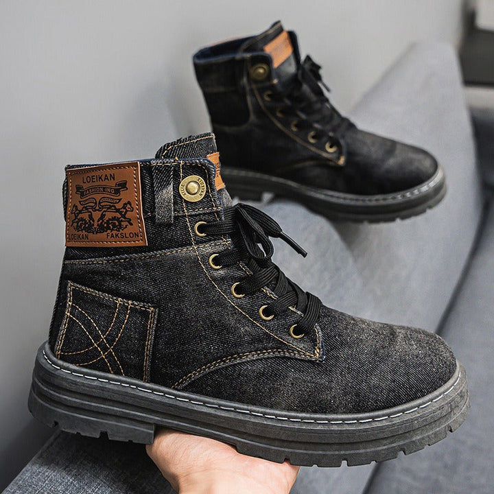 Bottes casual en toile et denim pour hommes - Eron