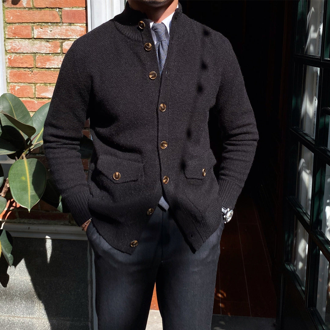 Cardigan à col roulé en maille épaisse - Moose