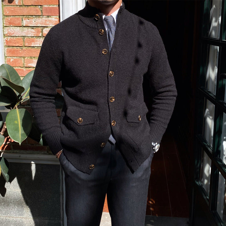 Cardigan à col roulé en maille épaisse - Moose