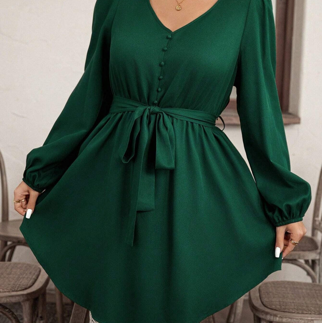 Robe courte avec nœud à la taille - Narella
