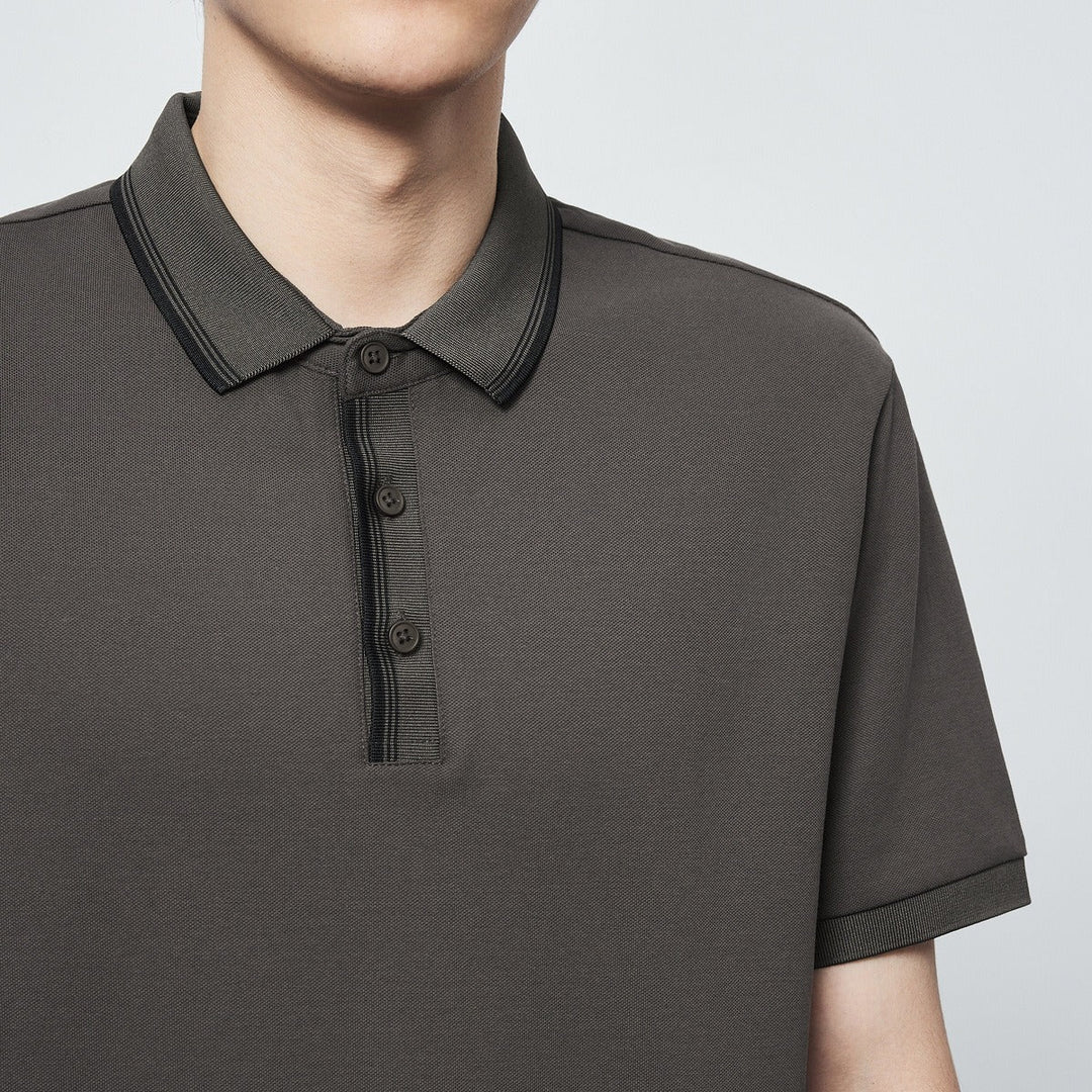 Polo hommes en coton peigné avec détails contrastés - Enzo