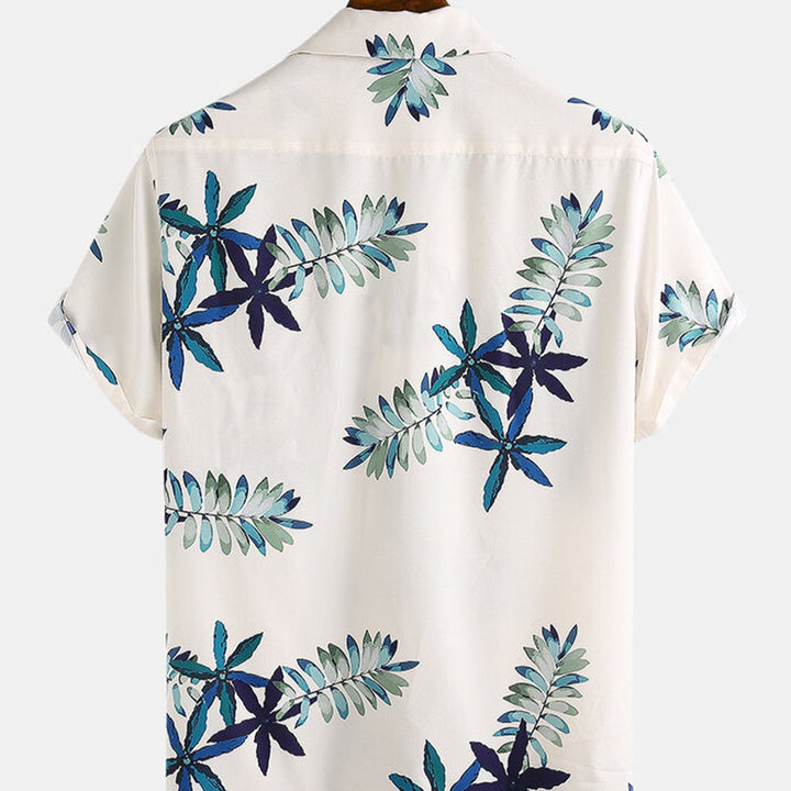 Chemise à manches courtes en viscose à imprimé tropical pour hommes - Théo