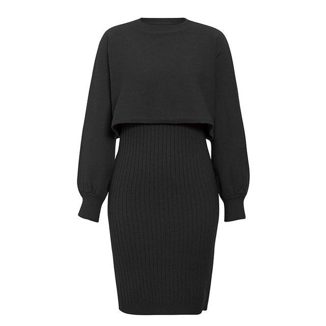 Robe deux pièces en maille à effet - Karine