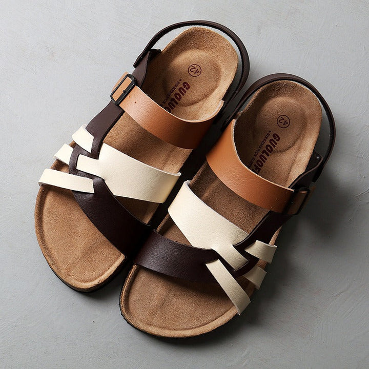 Sandales en cuir à brides croisées pour homme - Bastien