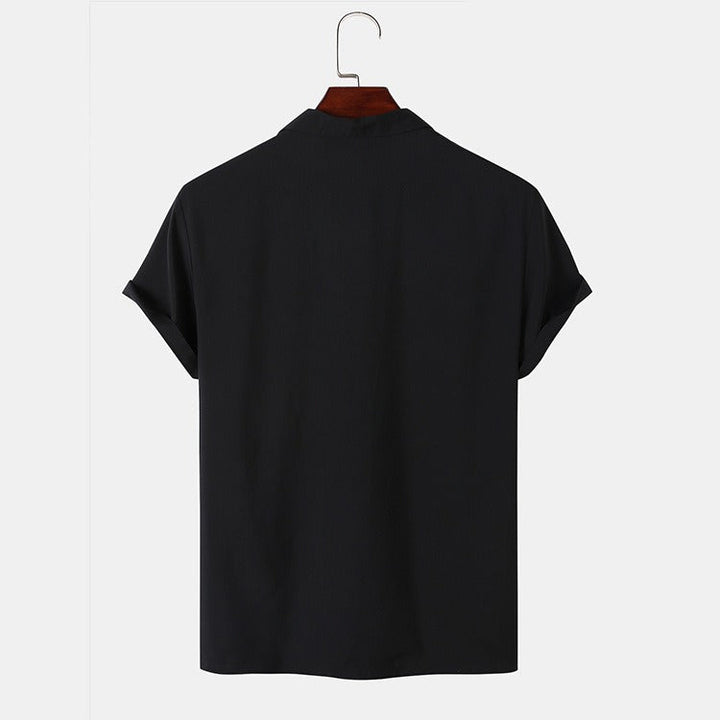 Chemise décontractée à manches courtes pour hommes avec broderie géométrique - Sven