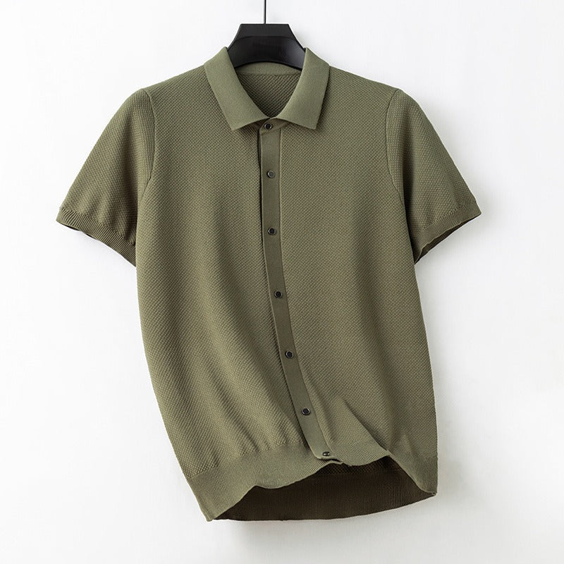Chemise à manches courtes en maille fine pour hommes - Renzo