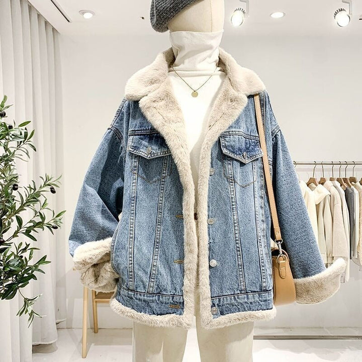 Veste en jean oversize pour femme avec doublure en polaire - Maelis