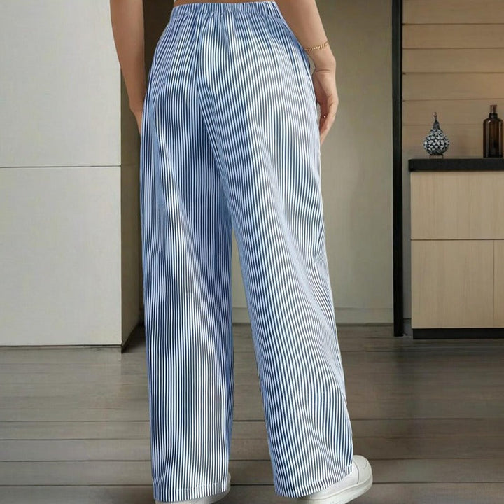 Pantalon large en coton rayé pour femme - Bianca