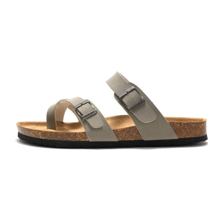 Sandales plates pour femmes avec brides croisées et boucles - Ninfa