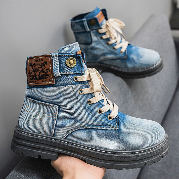 Bottes casual en toile et denim pour hommes - Eron