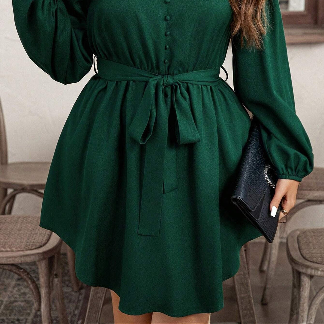 Robe courte avec nœud à la taille - Narella