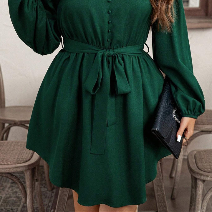 Robe courte avec nœud à la taille - Narella