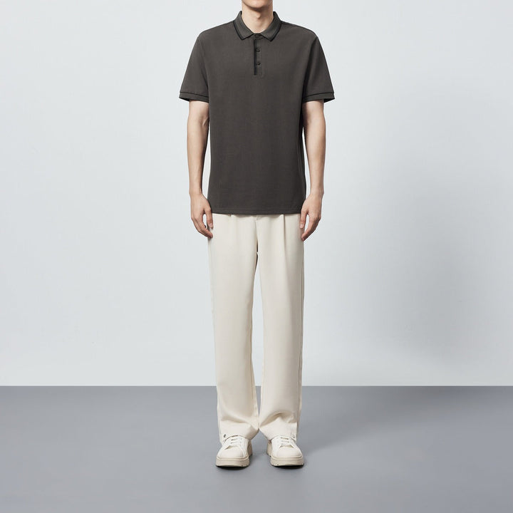Polo hommes en coton peigné avec détails contrastés - Enzo