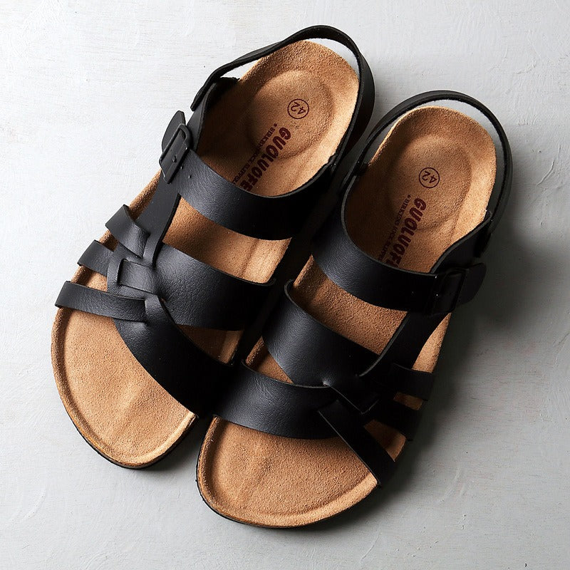 Sandales en cuir à brides croisées pour homme - Bastien