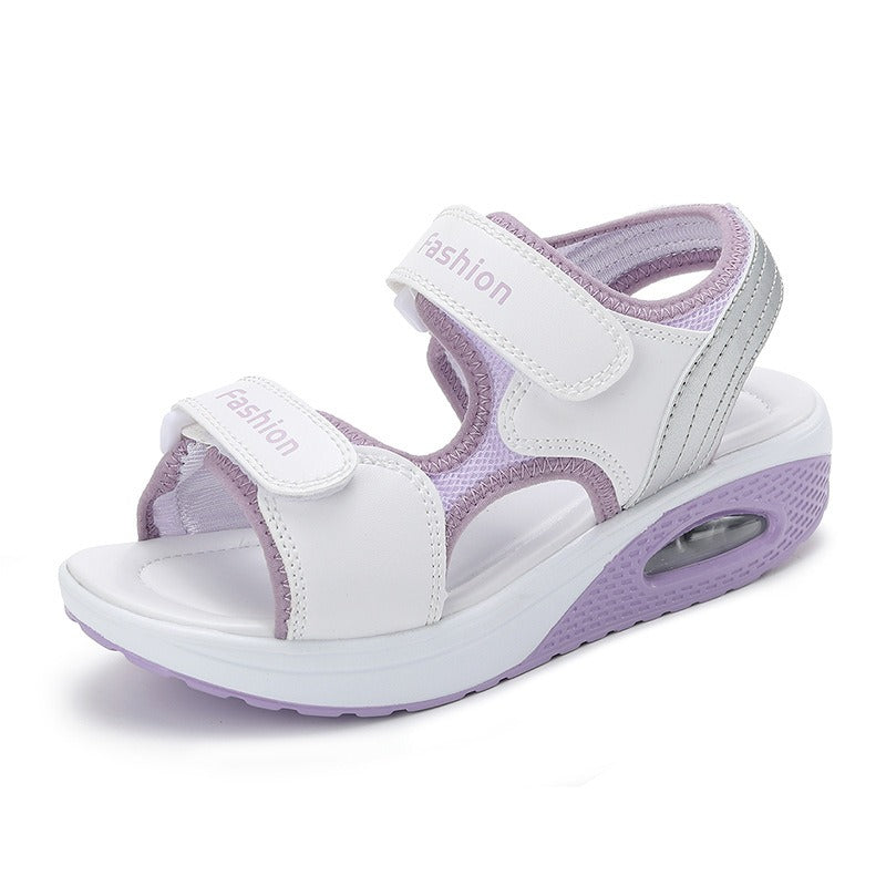 Sandales compensées à fermeture velcro pour femmes - Ayla