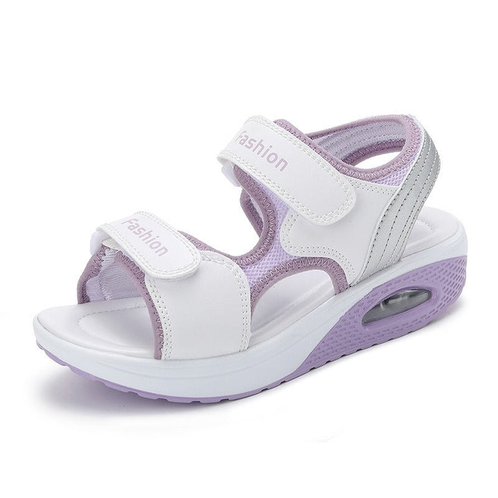 Sandales compensées à fermeture velcro pour femmes - Ayla