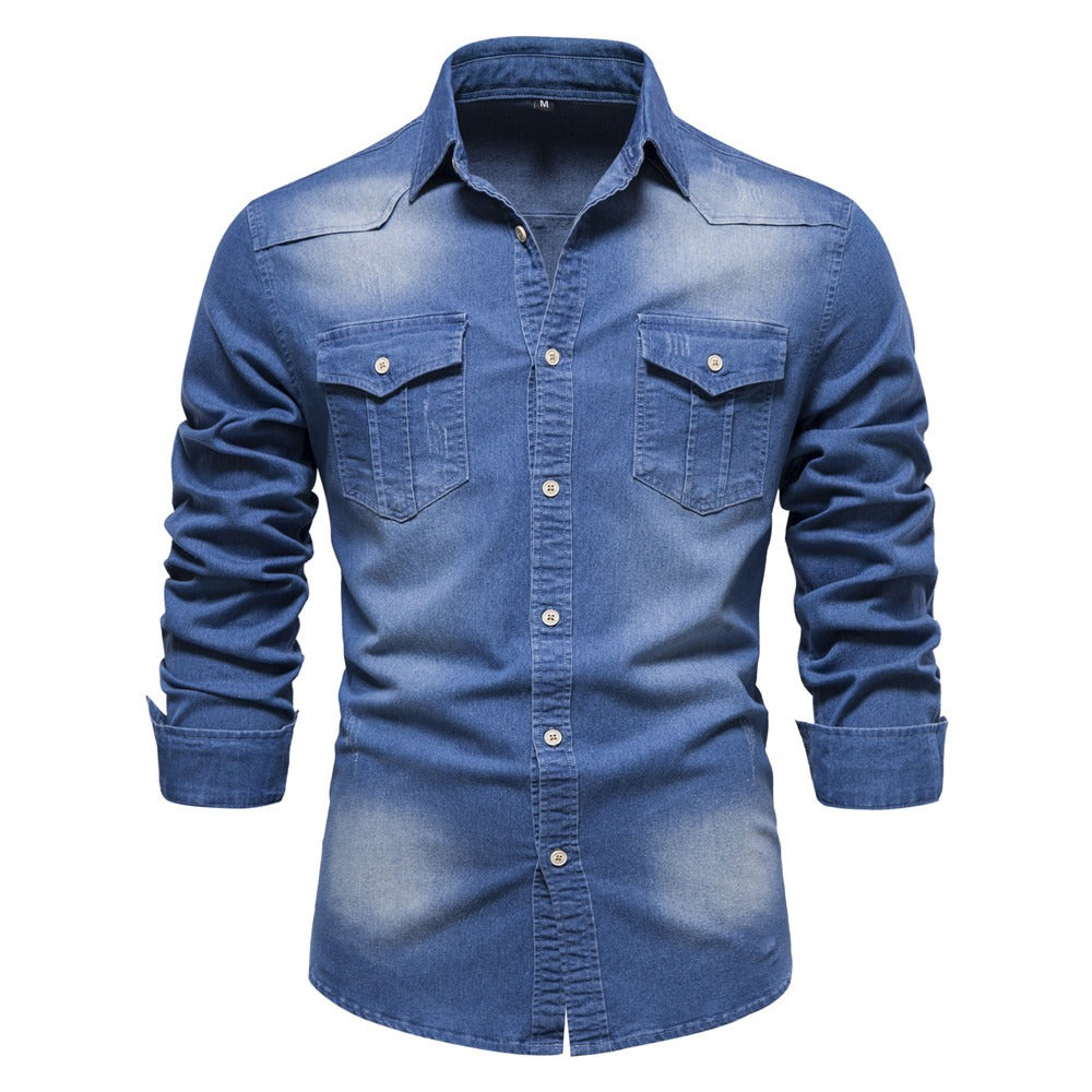 Chemise en denim à manches longues pour hommes - Derek