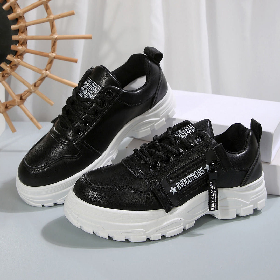Baskets décontractées en cuir synthétique pour femmes - Evelyne