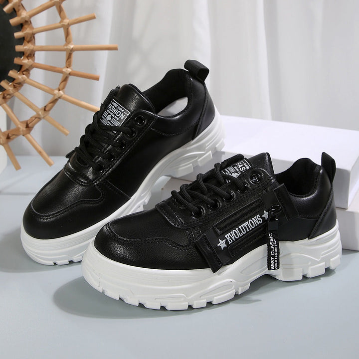 Baskets décontractées en cuir synthétique pour femmes - Evelyne