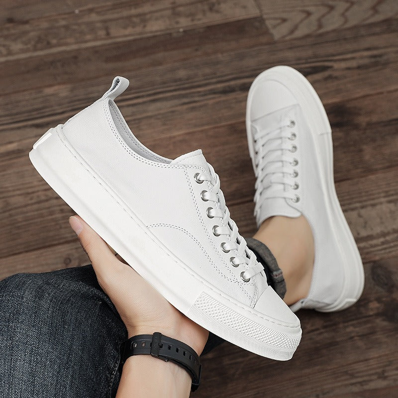 Baskets homme en cuir synthétique blanc style urbain - Yago