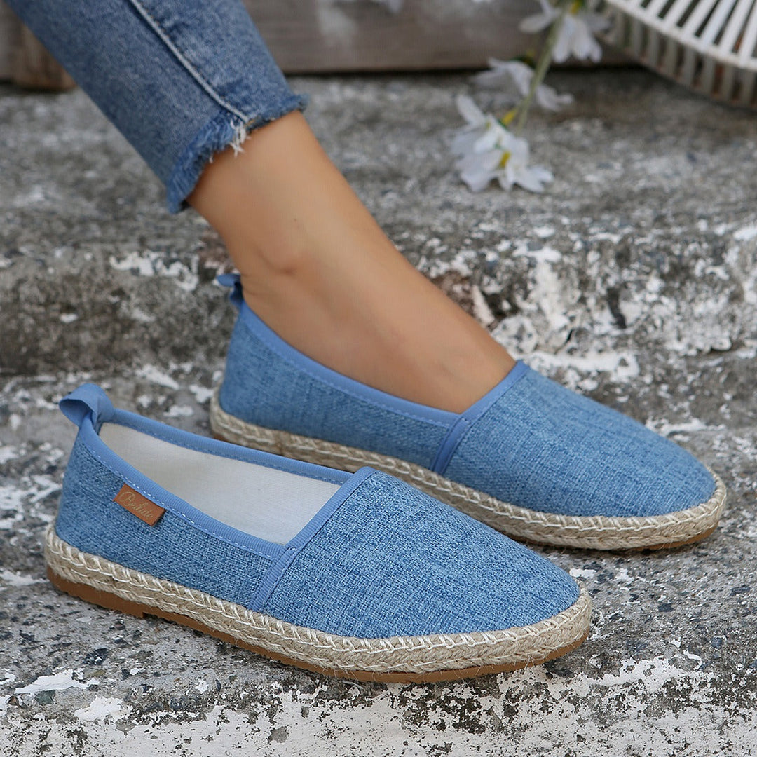 Espadrilles femme toile grise semelle jute antidérapante - Mireia
