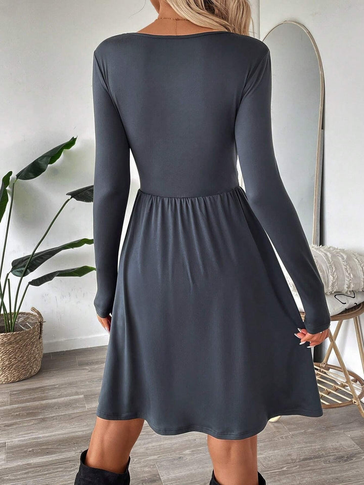 Robe en maille douce avec boutons pour femme - Athena