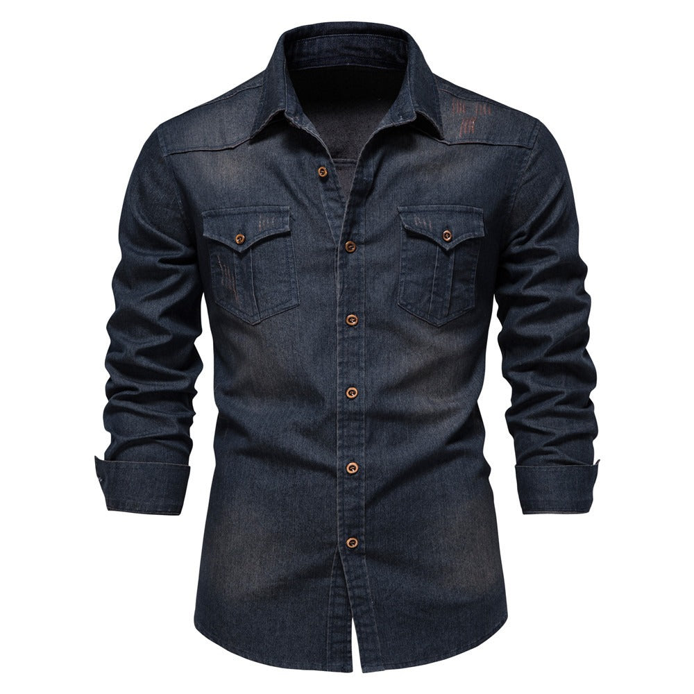 Chemise en denim à manches longues pour hommes - Derek