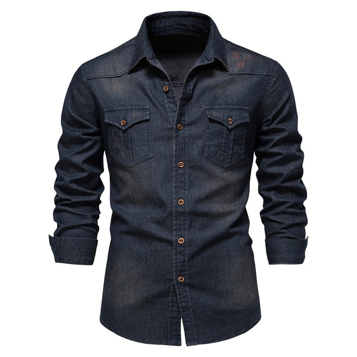 Chemise en denim à manches longues pour hommes - Derek