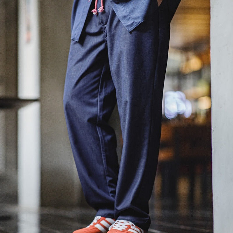 Pantalon homme en coton à coupe décontractée et cordon de serrage - Maximo