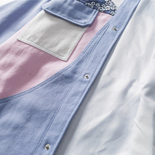 Veste en coton à imprimé floral patchwork pour hommes - Elric