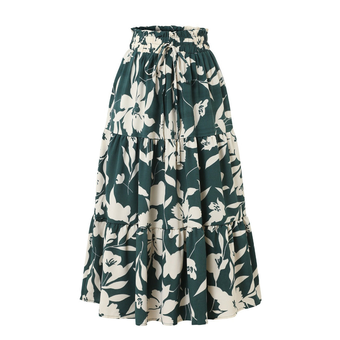 Jupe midi pour femme à imprimé floral plissé - Camila