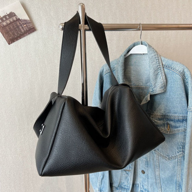 Sac fourre-tout de grande capacité en cuir synthétique de style décontracté pour femme - Andrea