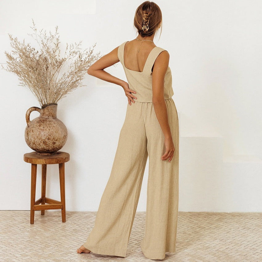 Ensemble de jarretelles en lin pour femmes - Martina