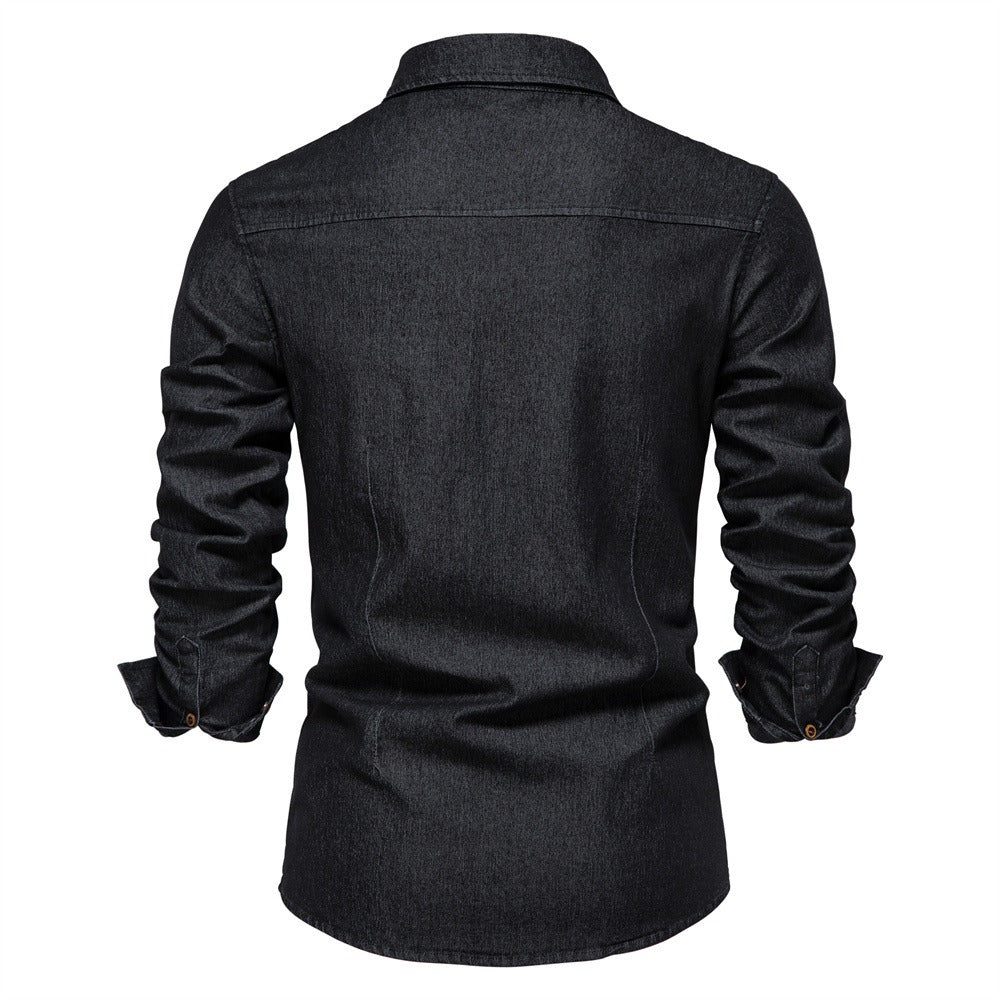 Chemise en denim à manches longues pour hommes - Derek